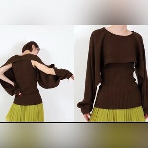 rito structure slit sleeve knit top SZ XS 1